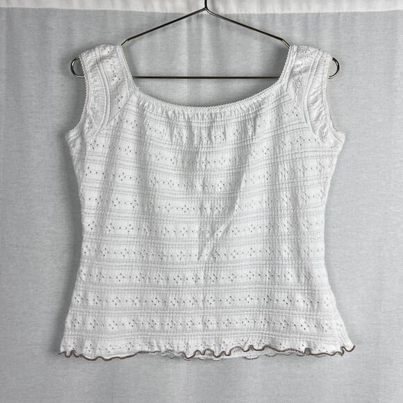 Vintage Paris Blues Top Y2K Peasant Blouse Eyelet Fairy Grunge Boho Coachella - Picture 4 of 7